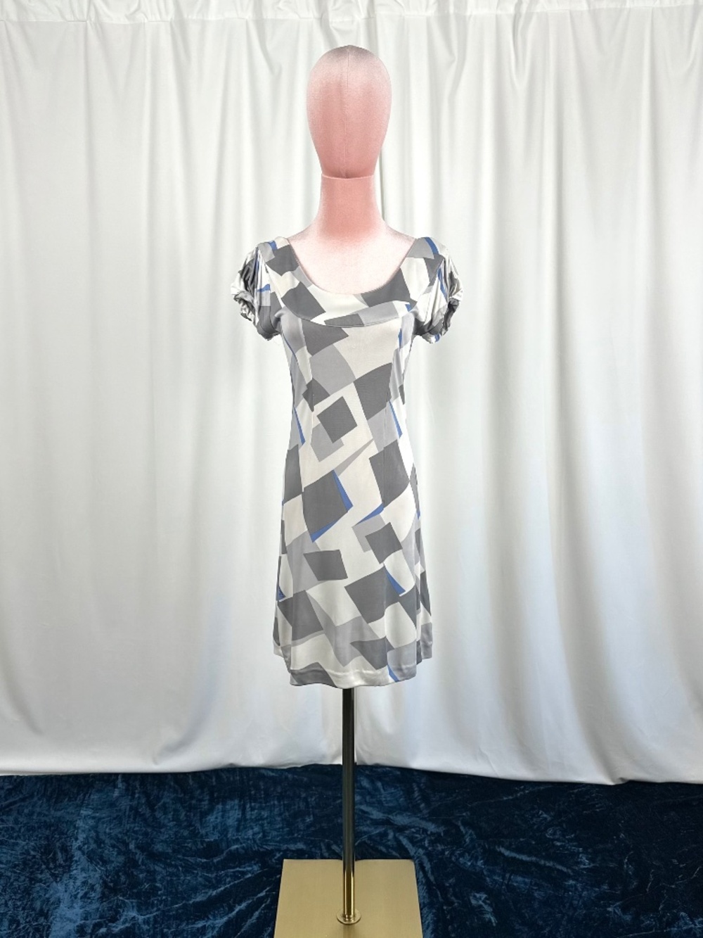 Atos Lombardini Italy Geometric Open Back Dress Size 40 - Size 4